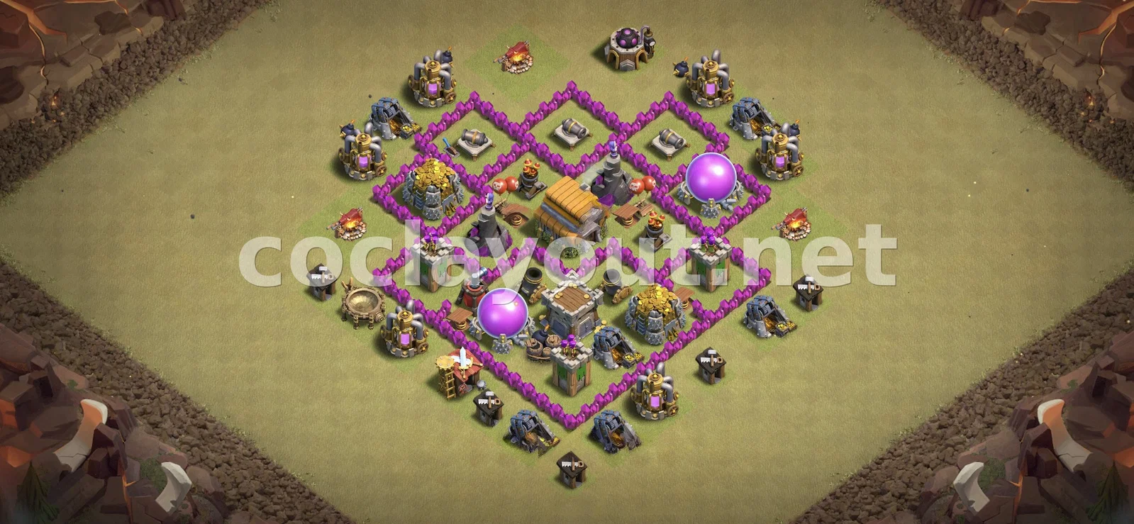 Diseño de Guerra TH6 Efectivo – vista previa del diseño TH6