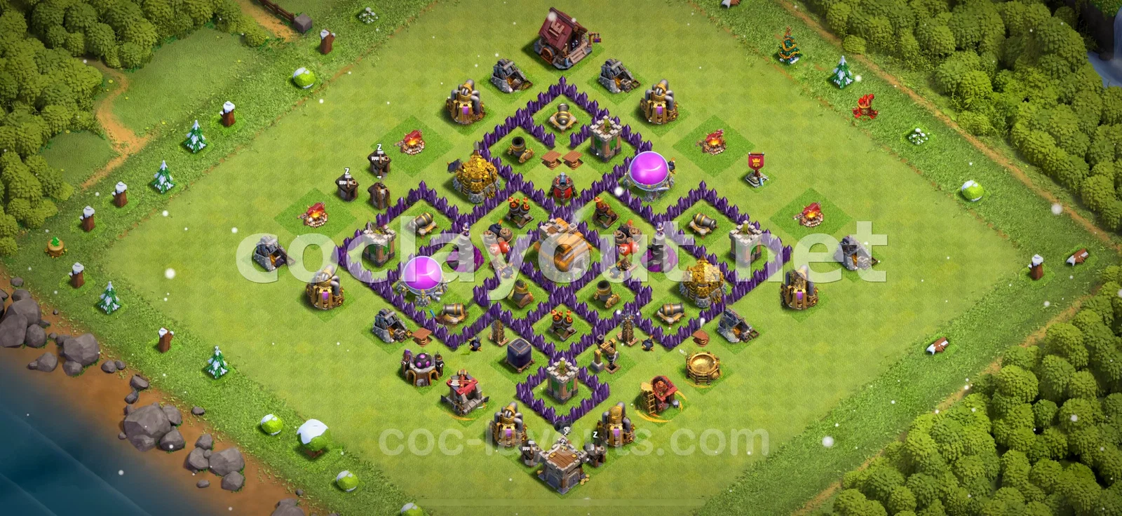 أفضل قاعدة هجينة TH7 لحماية الموارد والكؤوس – معاينة تصميم TH7