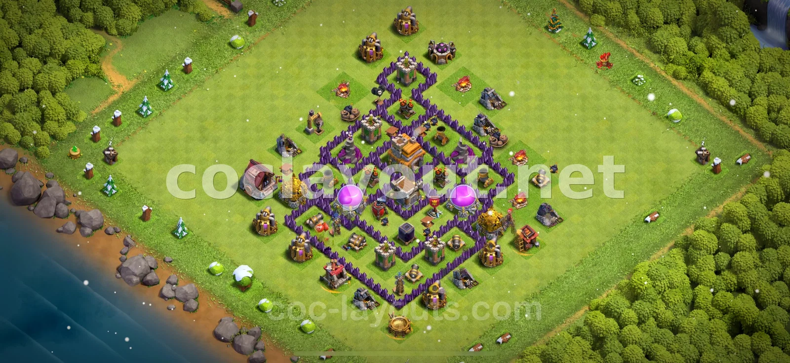 عزز قريتك مع قاعدة هجينة TH7 – معاينة تصميم TH7