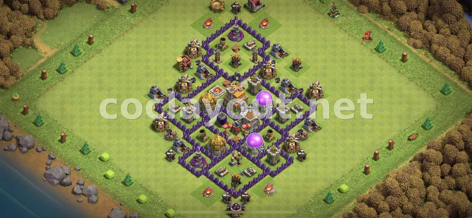 Renforcez Votre Défense avec la Base Hybride TH7 – aperçu du plan TH7