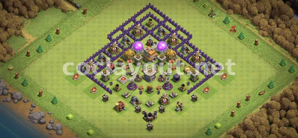 Protege tus Recursos con Diseño de Farming TH7 – vista previa del diseño TH7