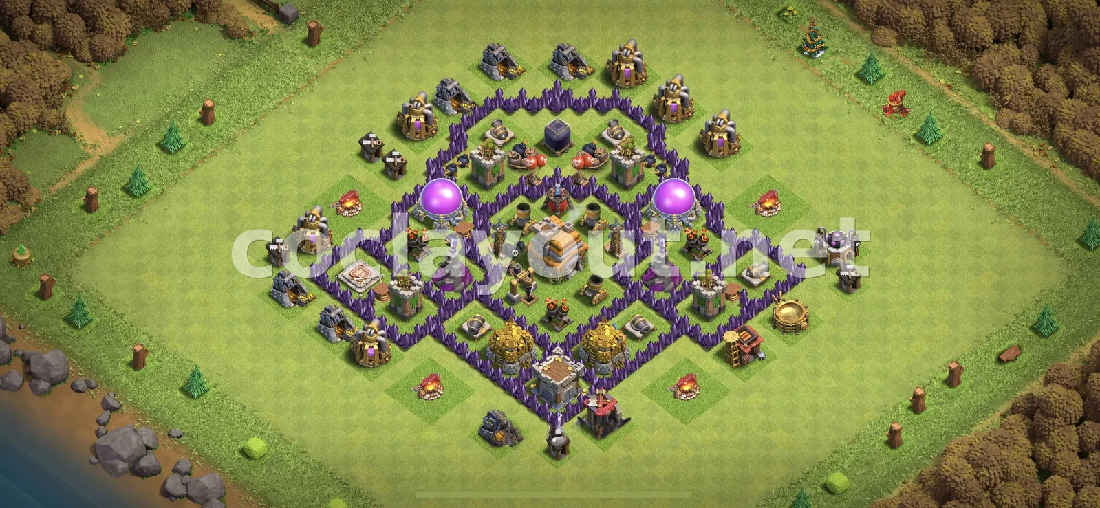 Protege tus Recursos con Diseño de Farming TH7 – vista previa del diseño TH7