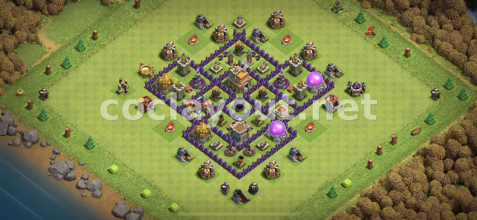 Protege tus Recursos con Diseño de Farming TH7 – vista previa del diseño TH7