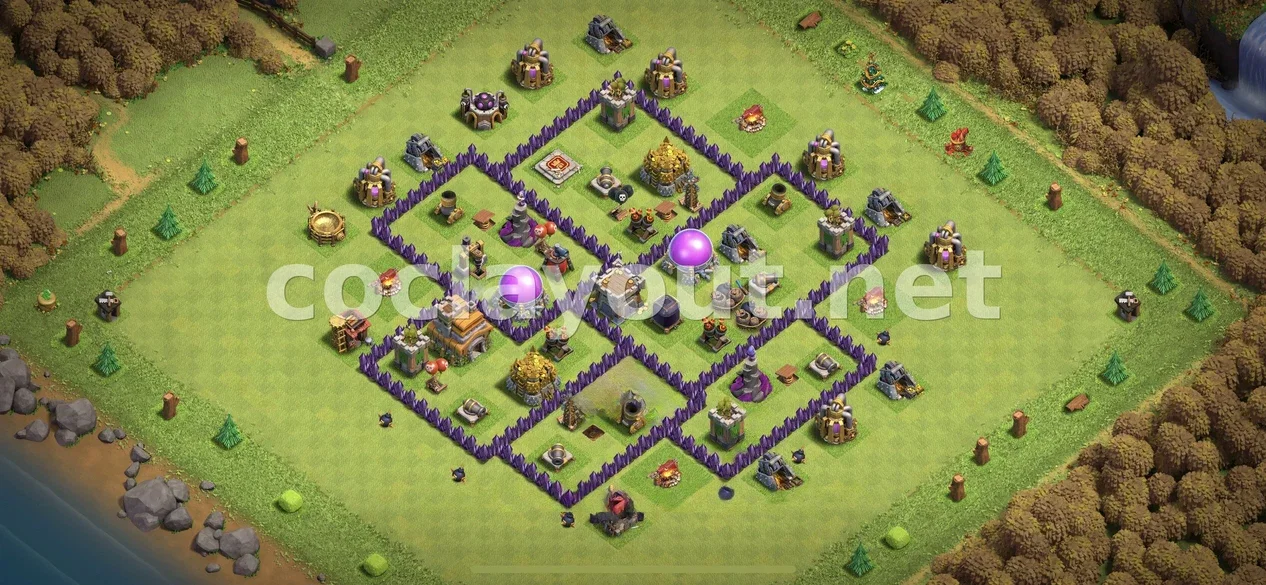 Protege tus recursos con diseño de farming TH7 – vista previa del diseño TH7