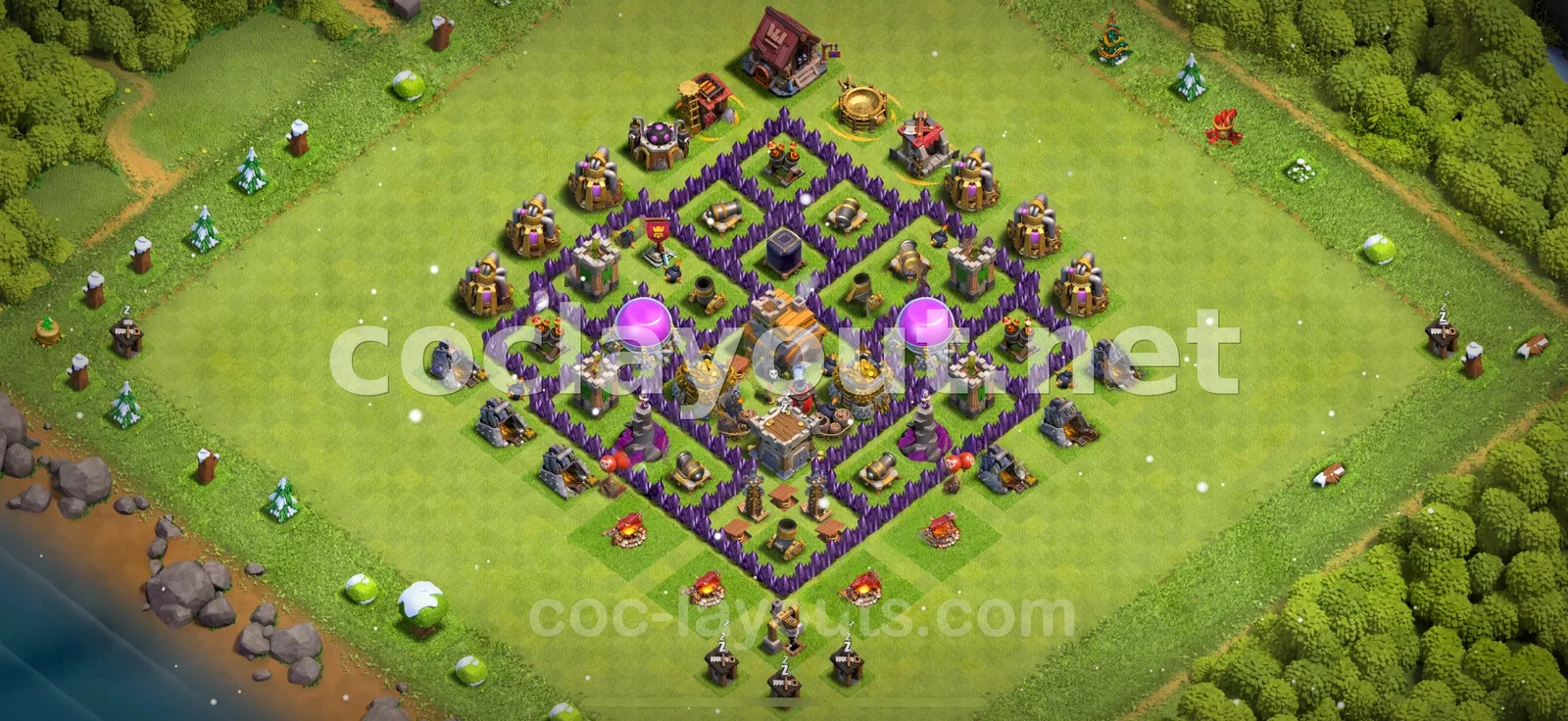 Protegeix els teus recursos amb la base de farming TH7 – previsualització del disseny TH7