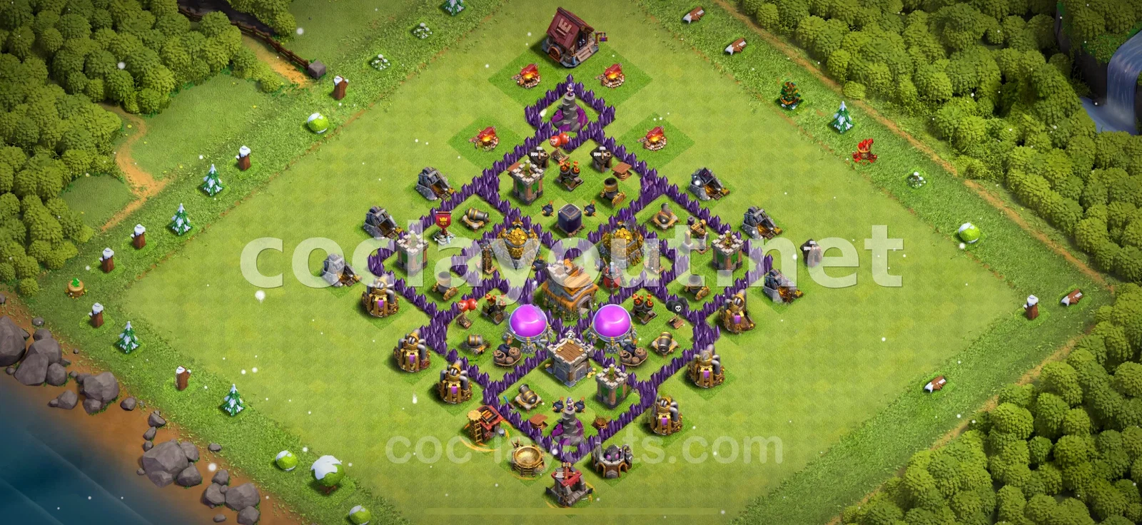 Protegeix els teus Recursos amb Base de Farming TH7 – previsualització del disseny TH7