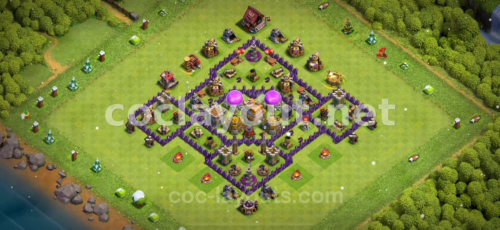 Disseny de base de farming TH7 per protegir els teus recursos – previsualització del disseny TH7