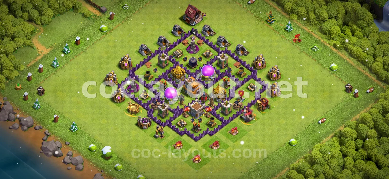 Base de Farming Eficaç TH7 – previsualització del disseny TH7