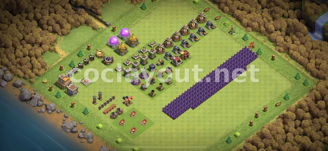 TH7 के लिए सबसे अच्छा हाइब्रिड बेस – TH7 बेस डिज़ाइन प्रीव्यू