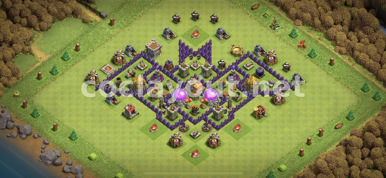 TH7 हाइब्रिड बेस से संसाधनों की रक्षा करें – TH7 बेस डिज़ाइन प्रीव्यू