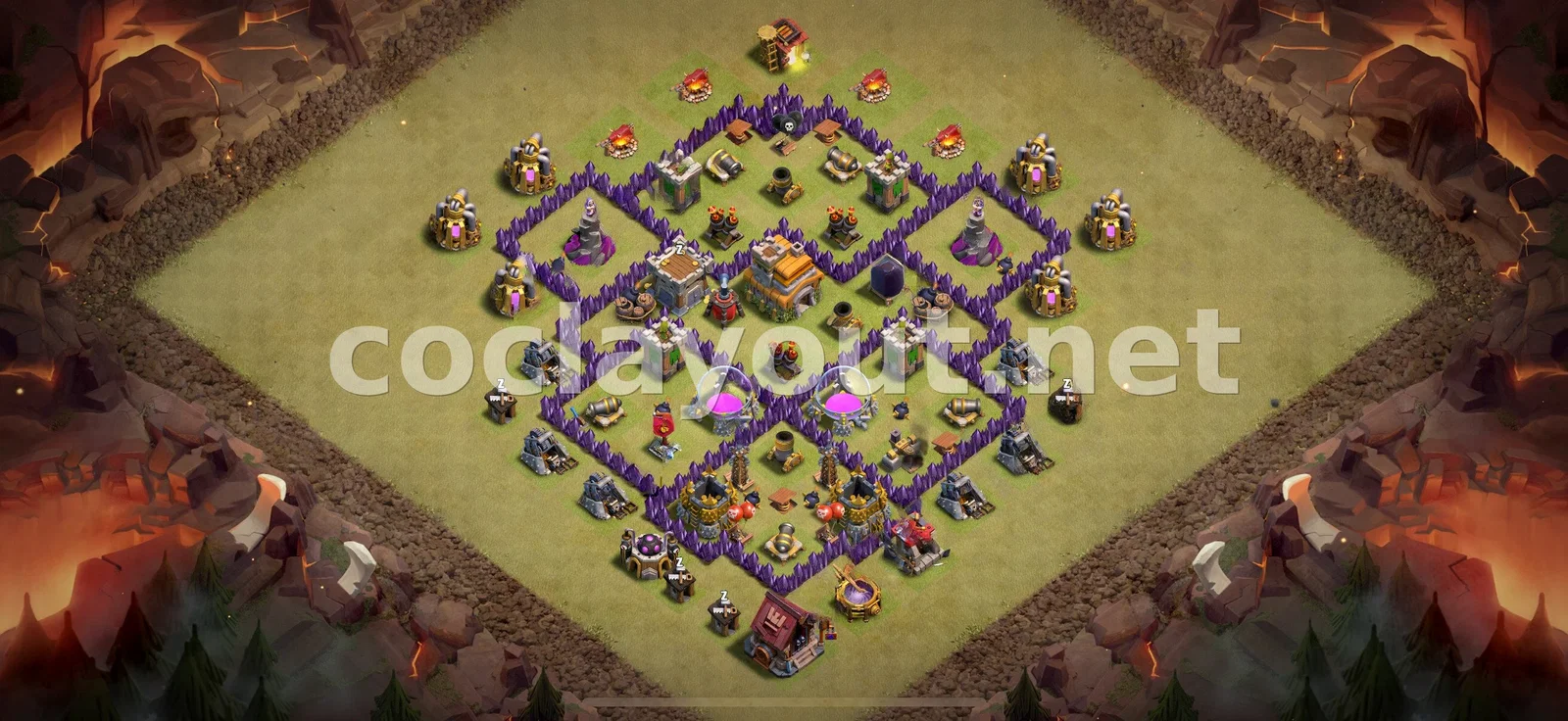 Meilleure base de guerre TH7 pour Clash de Clans – aperçu du plan TH7