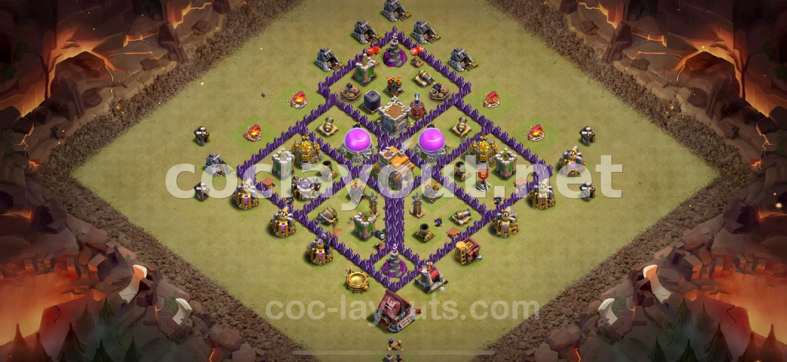 Meilleure base de guerre TH7 pour la Guerre de clans – aperçu du plan TH7