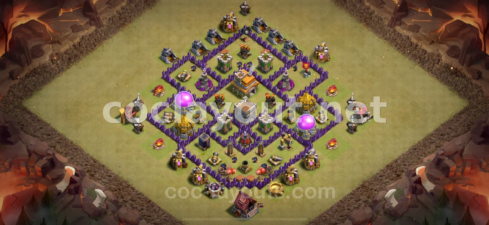 Meilleure Base de Guerre TH7 pour Clash de Clans – aperçu du plan TH7