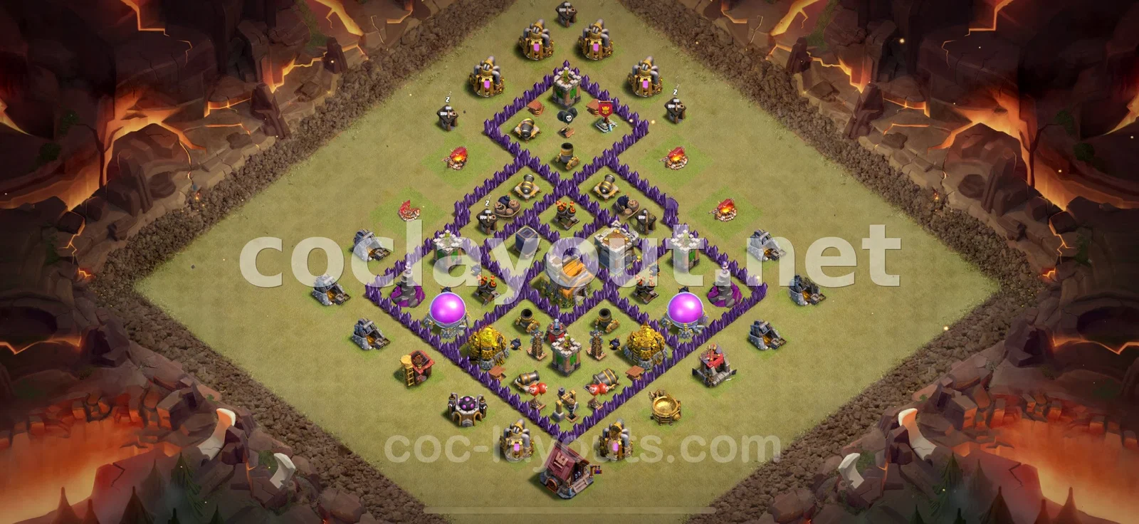 Meilleure base de guerre TH7 pour Guerre de clans – aperçu du plan TH7