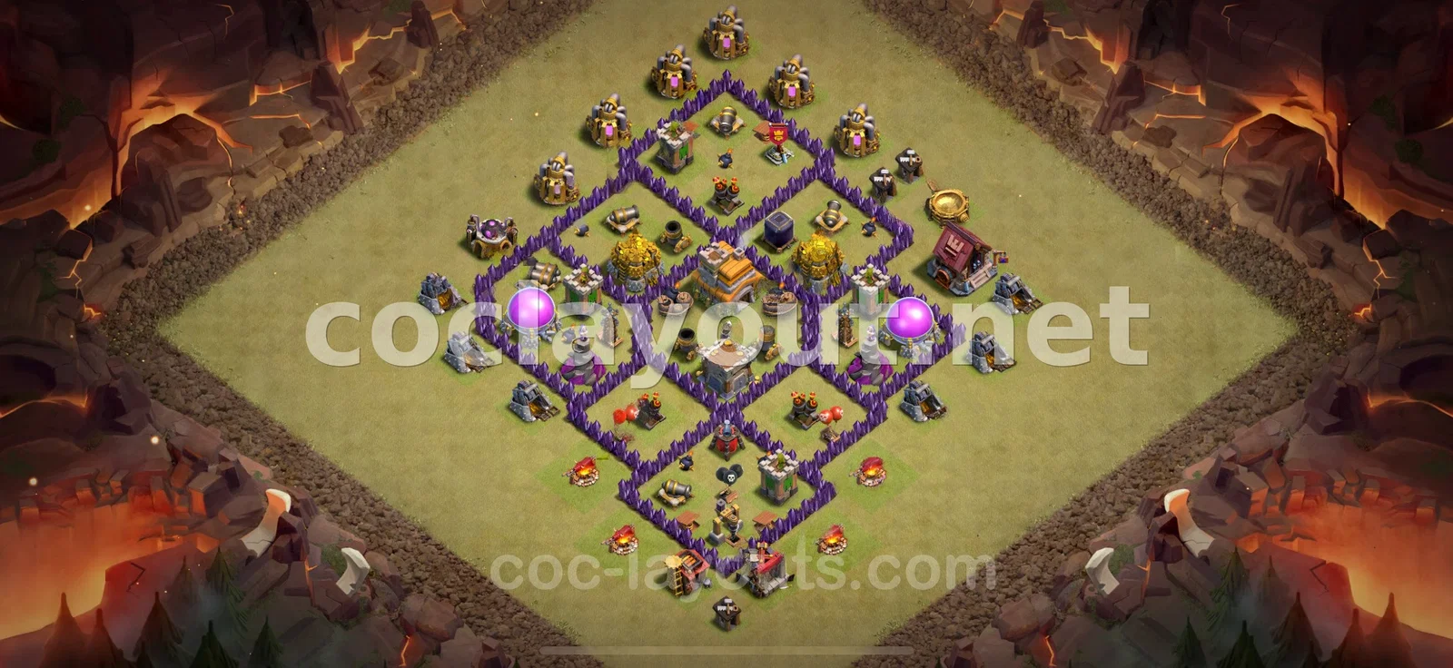 Conception efficace de base de guerre TH7 – aperçu du plan TH7