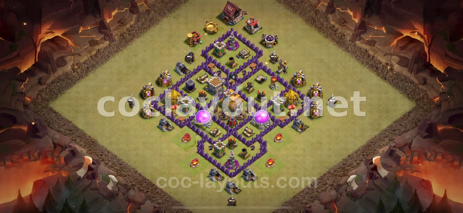 Meilleure base de guerre TH7 pour la Guerre de clans – aperçu du plan TH7