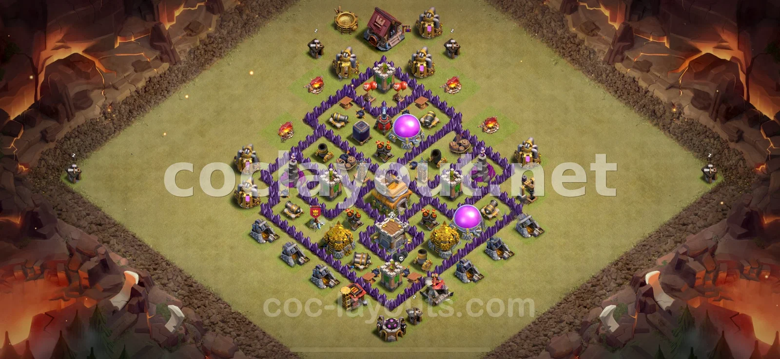 Disseny de base de guerra TH7 efectiu per la guerra de clans – previsualització del disseny TH7