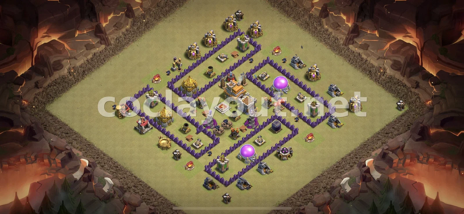 有效的TH7部落战阵型 – TH7 布局预览