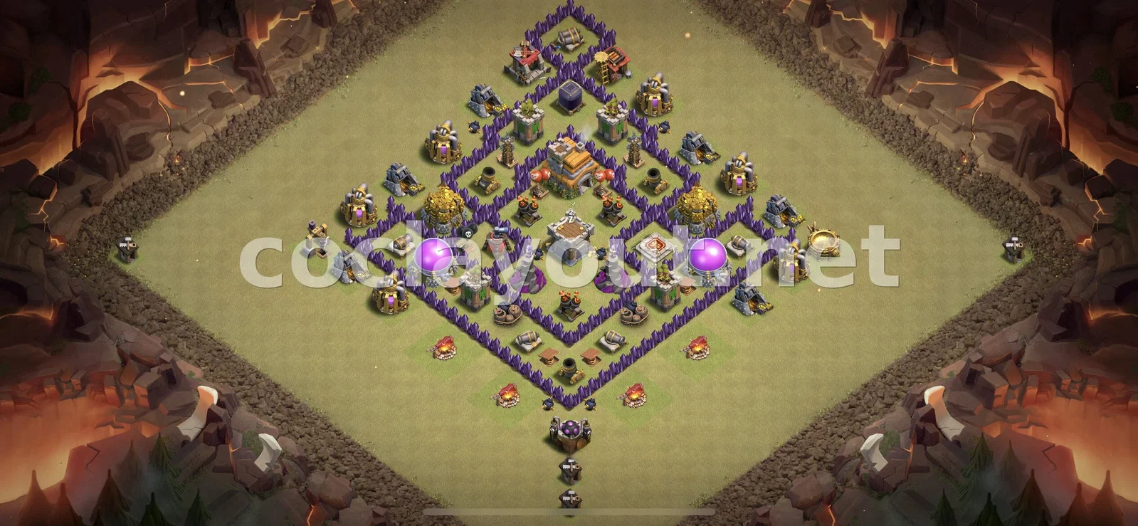 强大的TH7部落战阵型设计 – TH7 布局预览