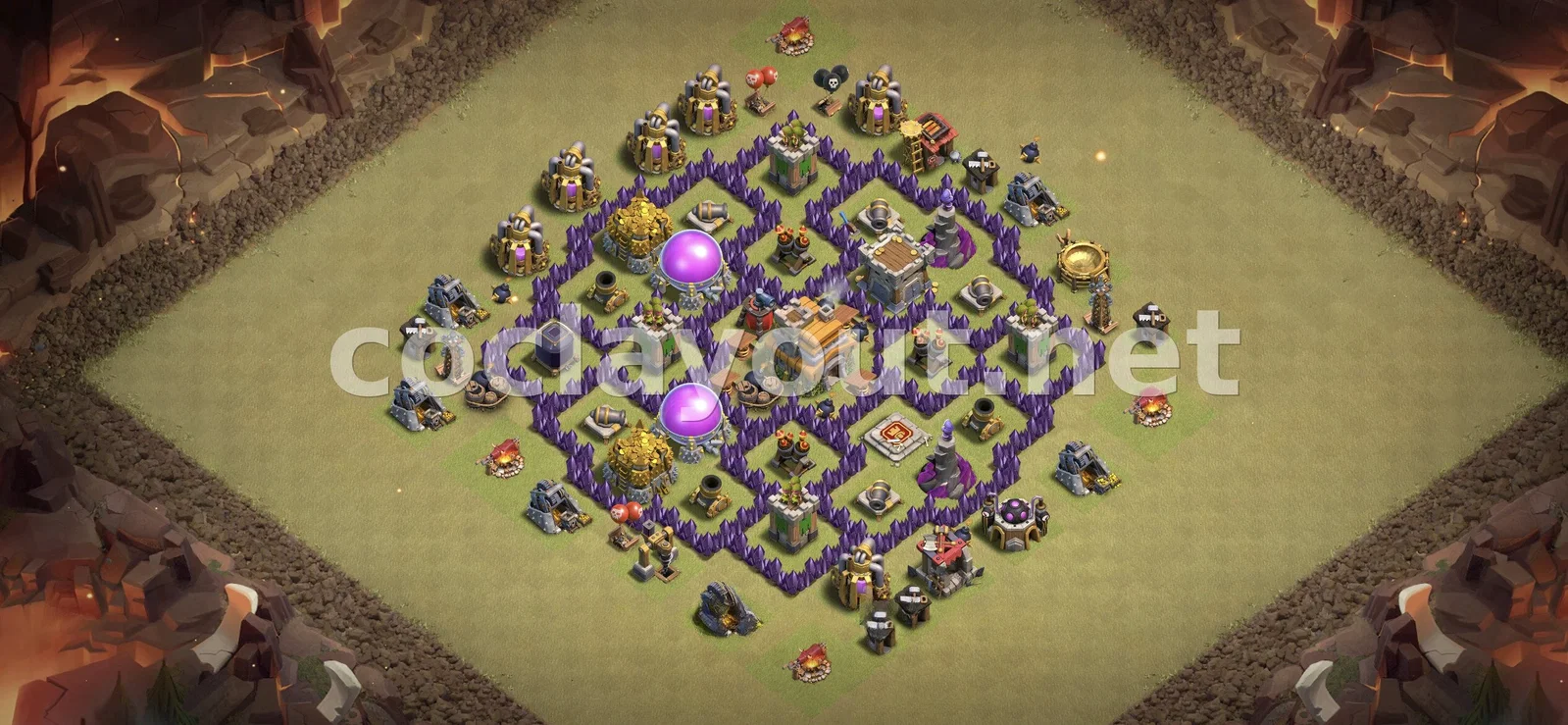 强大的TH7部落战阵型攻略 – TH7 布局预览