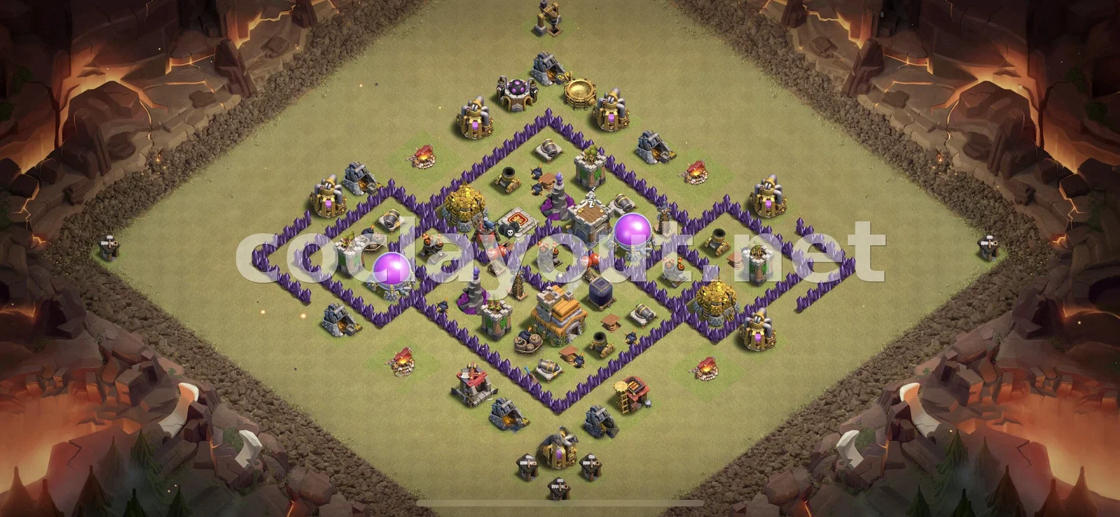 战略 TH7 部落战阵型 – TH7 布局预览