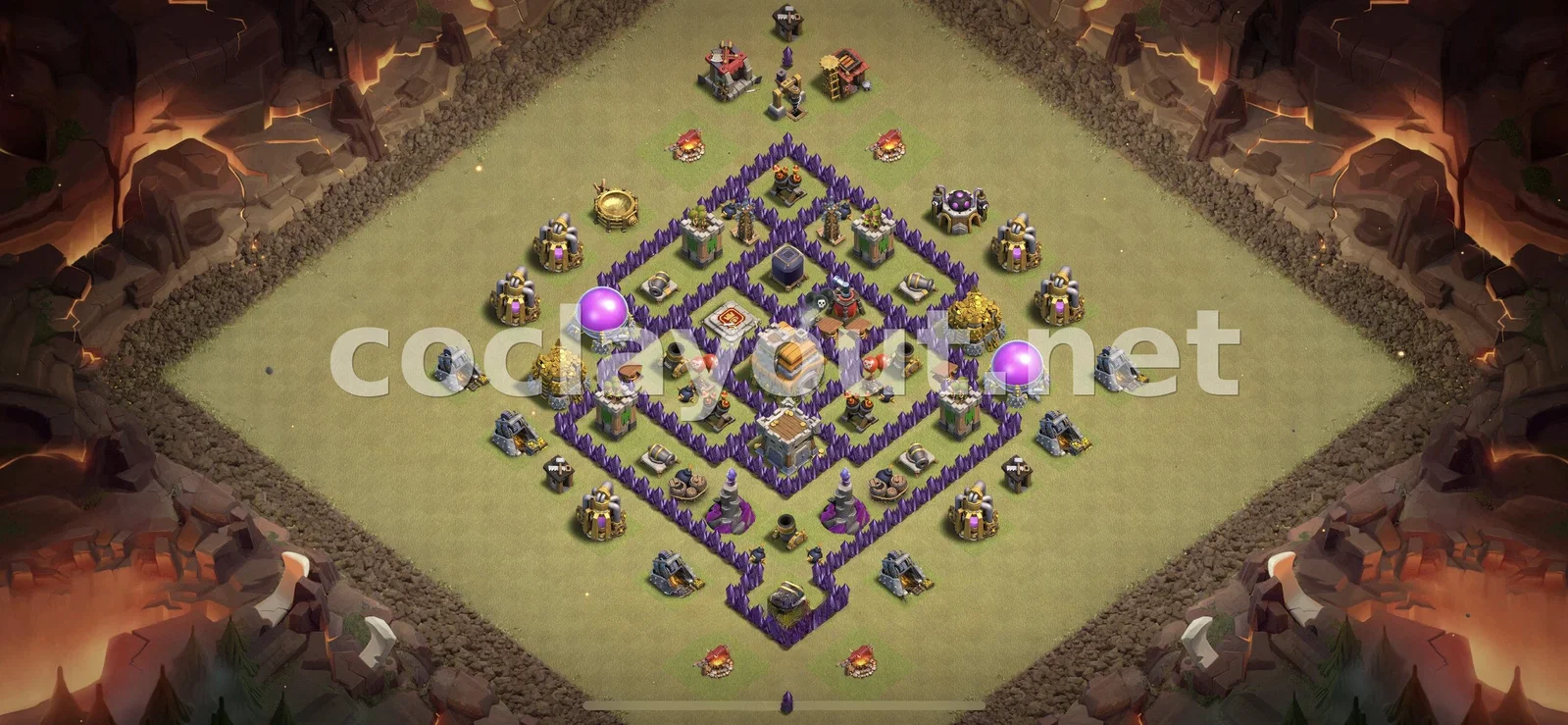 有效的 TH7 部落战阵型 – TH7 布局预览