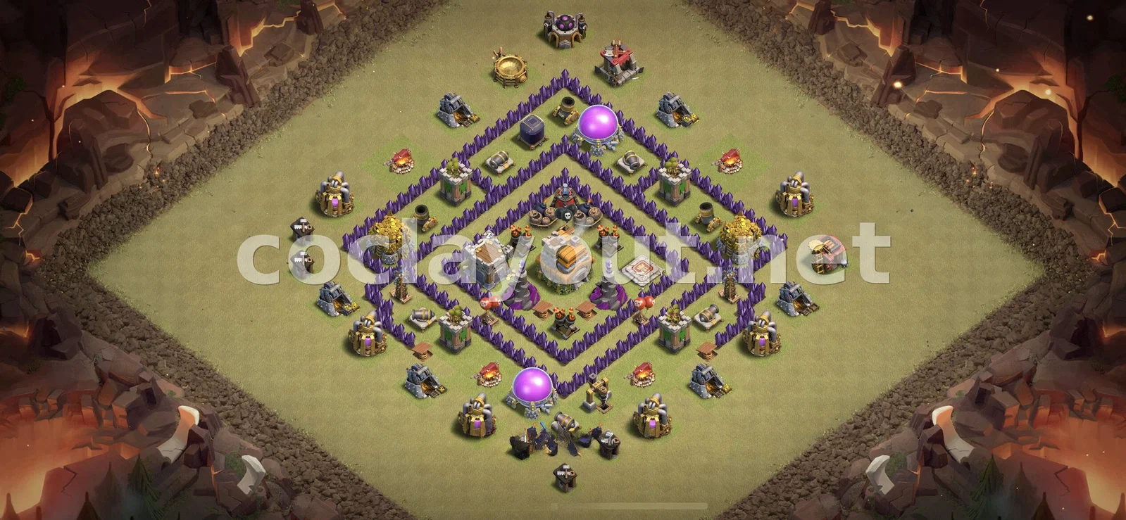 掌握TH7部落战阵型以赢得部落战 – TH7 布局预览