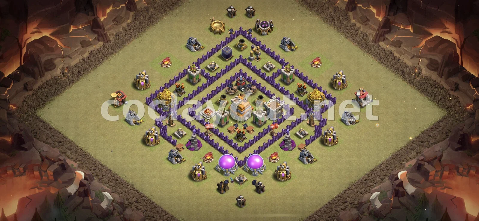 有效的 TH7 部落战阵型 – TH7 布局预览