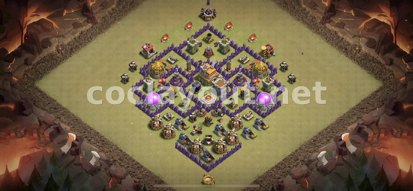 有效的TH7部落战阵型 – TH7 布局预览