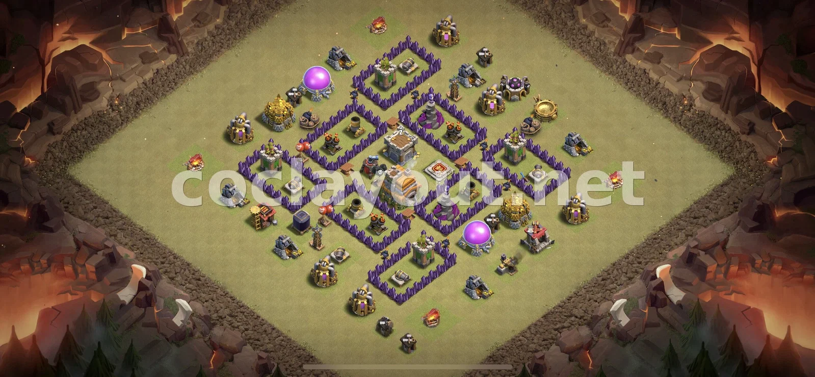 有效的 TH7 部落战阵型设计 – TH7 布局预览
