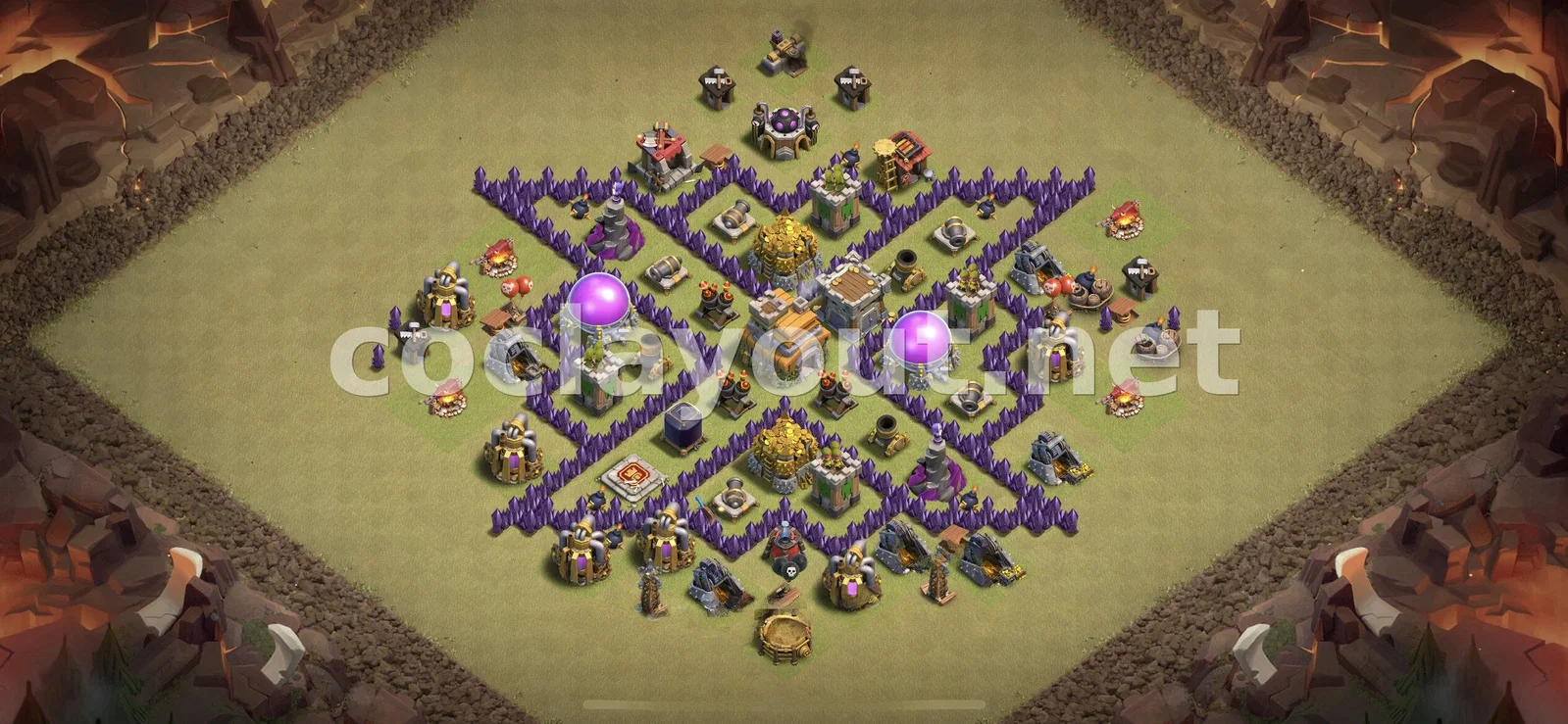 有效的 TH7 部落战阵型 – TH7 布局预览