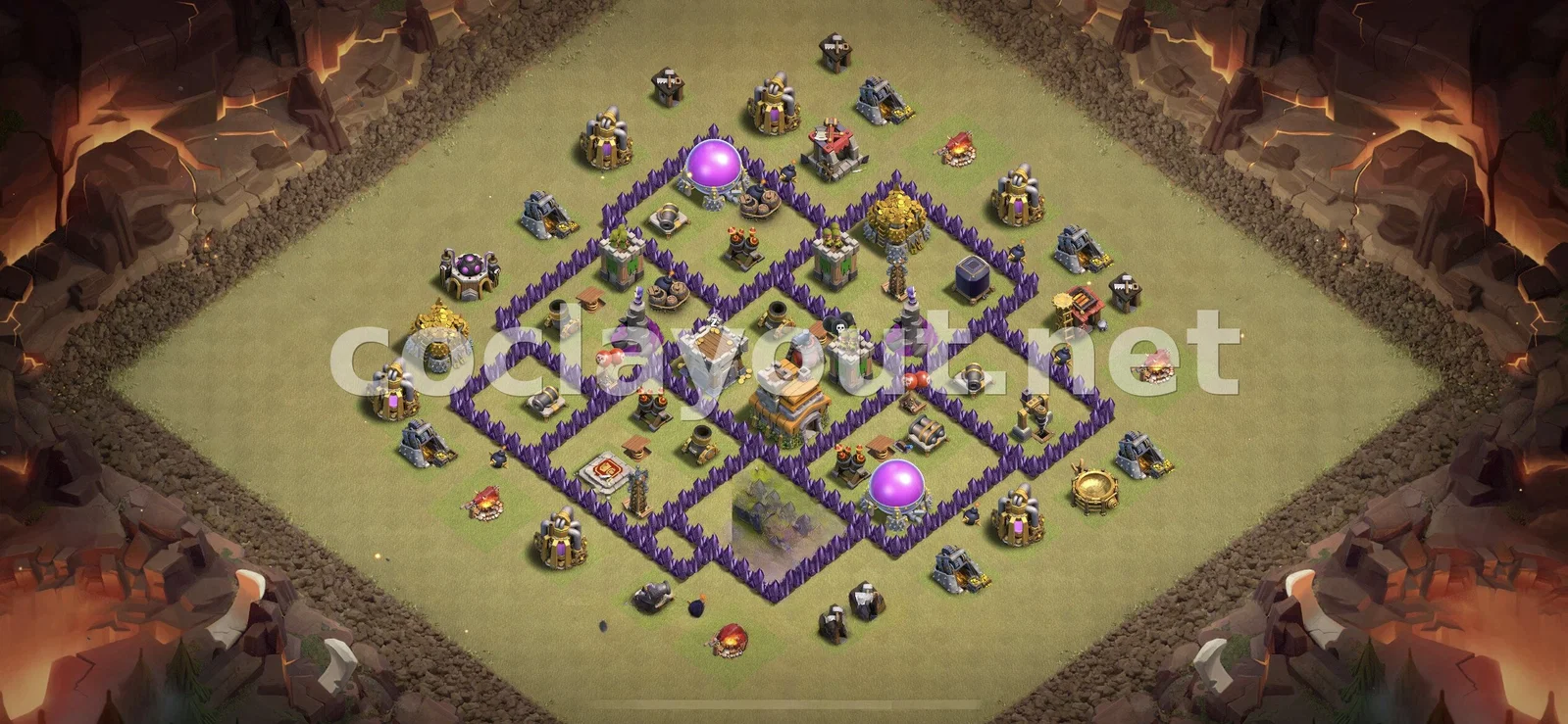 TH7 部落战阵型: 战略防御布局 – TH7 布局预览