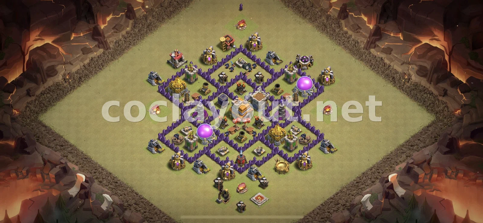 有效的 TH7 部落战阵型 – TH7 布局预览