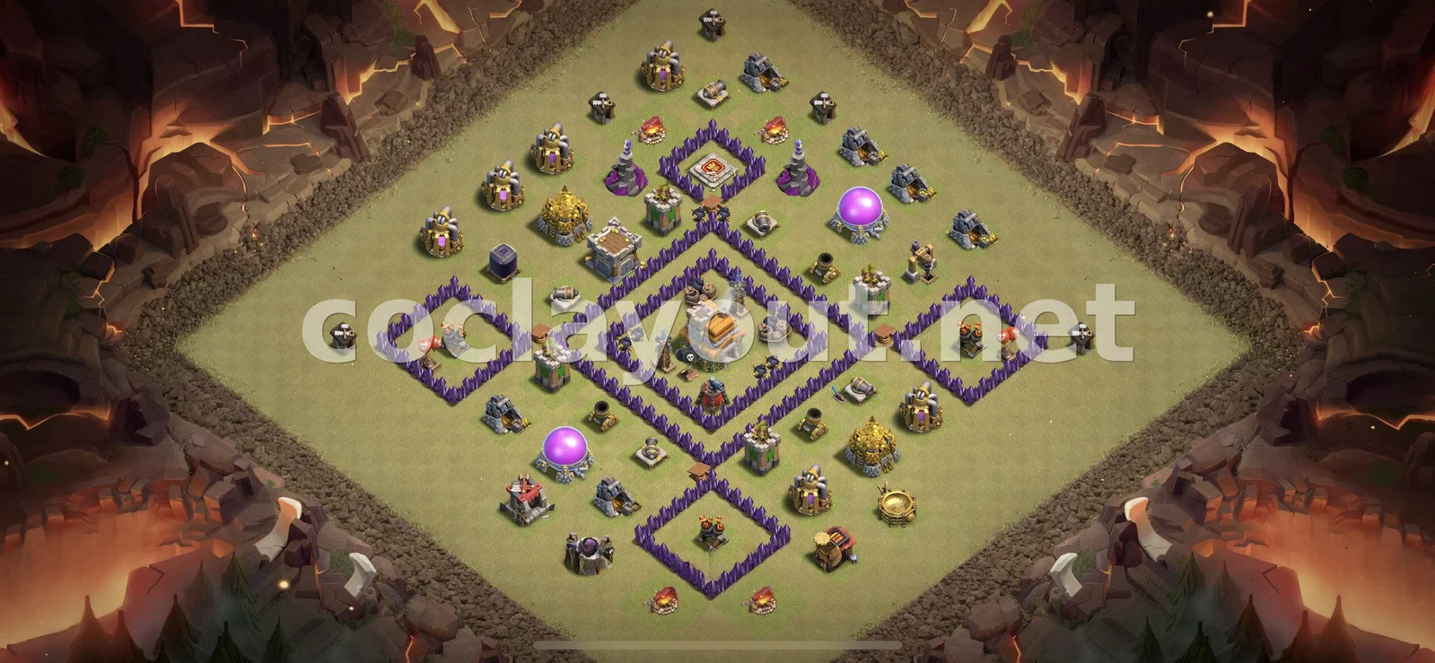 有效的 TH7 部落战阵型 – TH7 布局预览