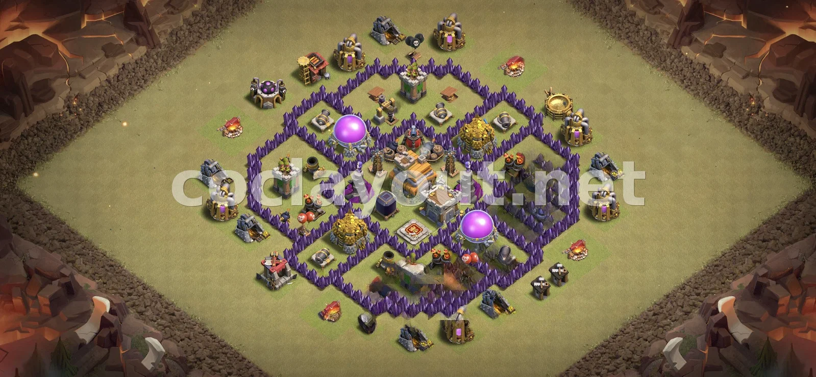 Meilleure base de guerre TH7 pour la Guerre de clans – aperçu du plan TH7