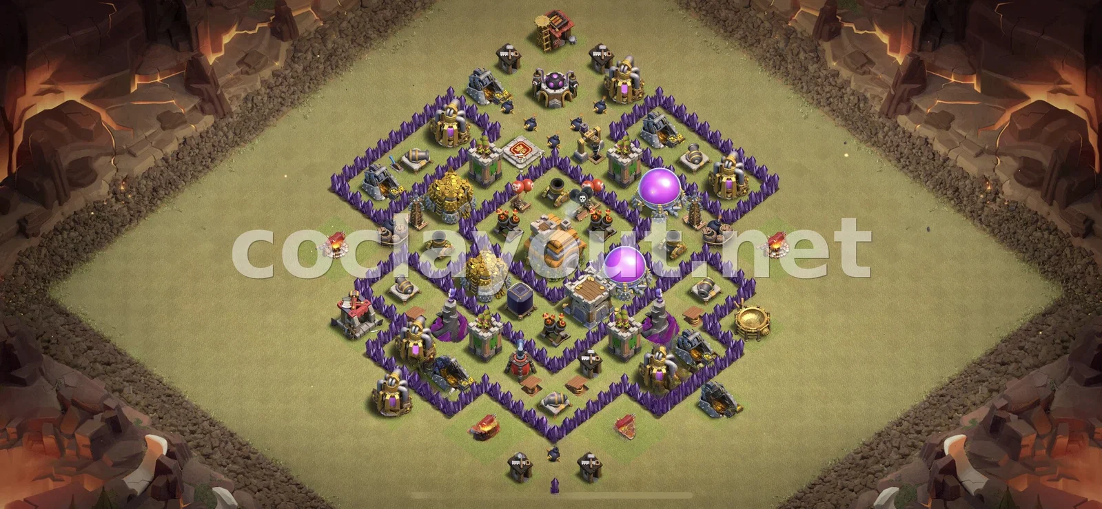 Meilleure base de guerre TH7 pour la Guerre de clans – aperçu du plan TH7