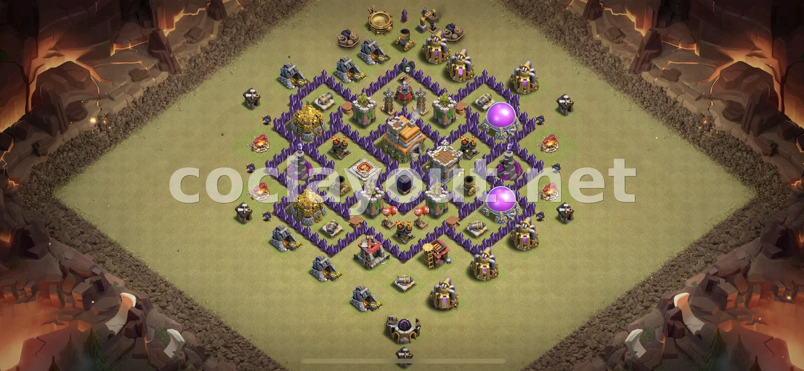 Meilleure base de guerre TH7 pour guerre de clans efficace – aperçu du plan TH7
