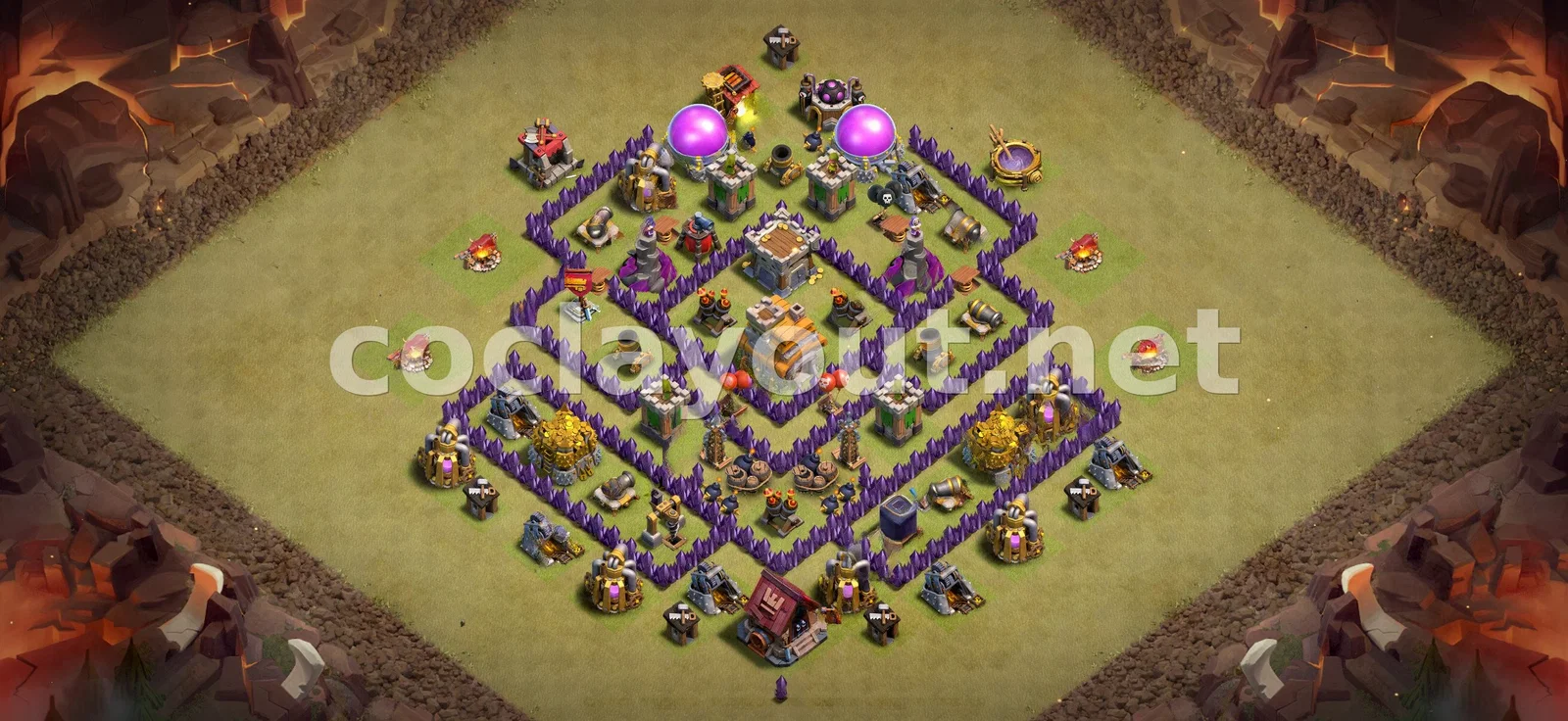 Meilleure base de guerre TH7 pour la Guerre de clans – aperçu du plan TH7