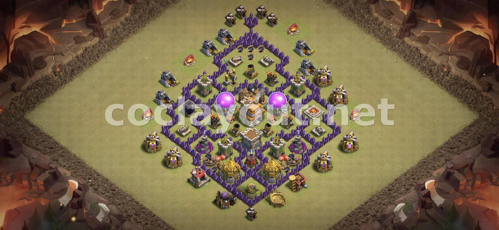Meilleur plan de base de guerre TH7 pour Guerre de clans – aperçu du plan TH7