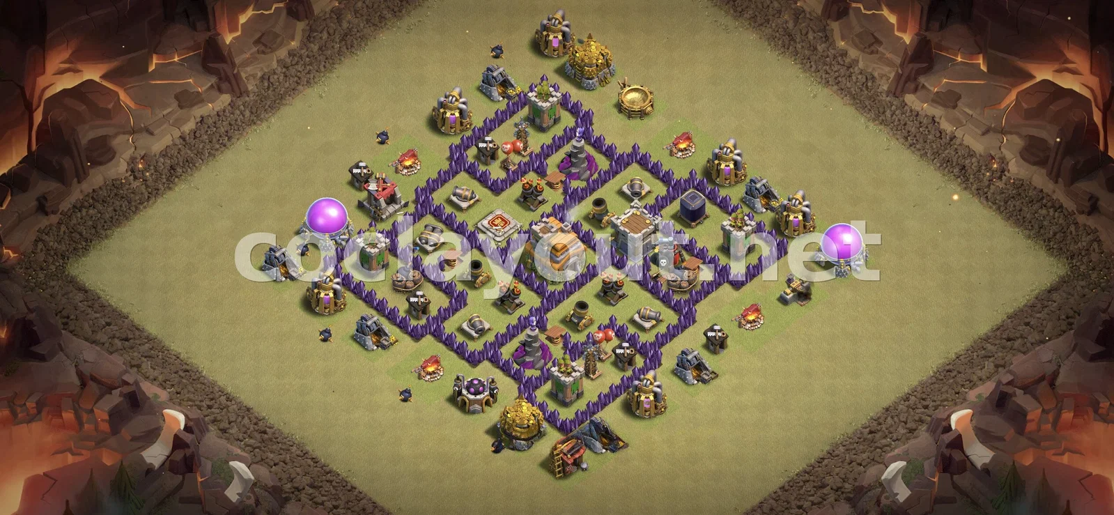 Meilleure base de guerre TH7 pour la Guerre de clans – aperçu du plan TH7