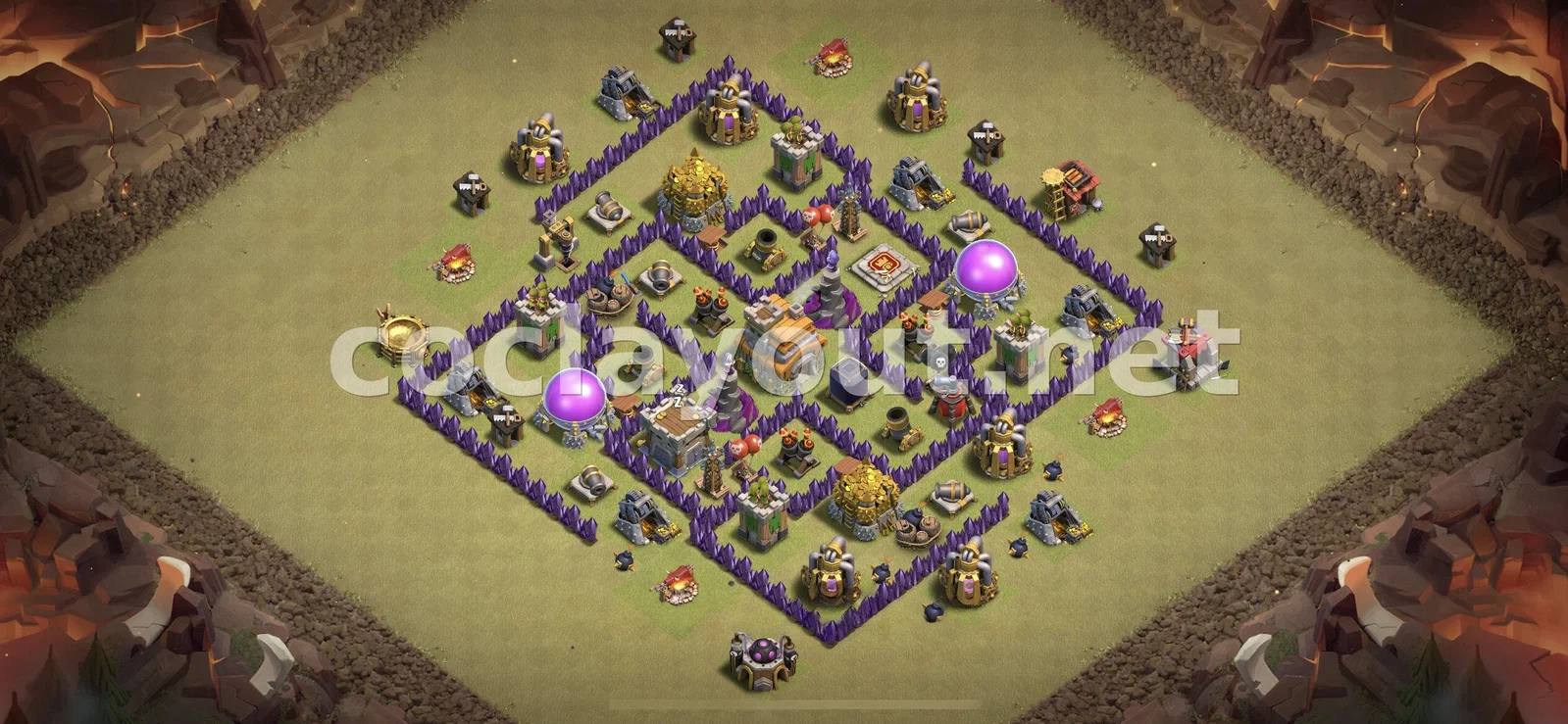 Top base de guerre TH7 pour Guerre de clans – aperçu du plan TH7