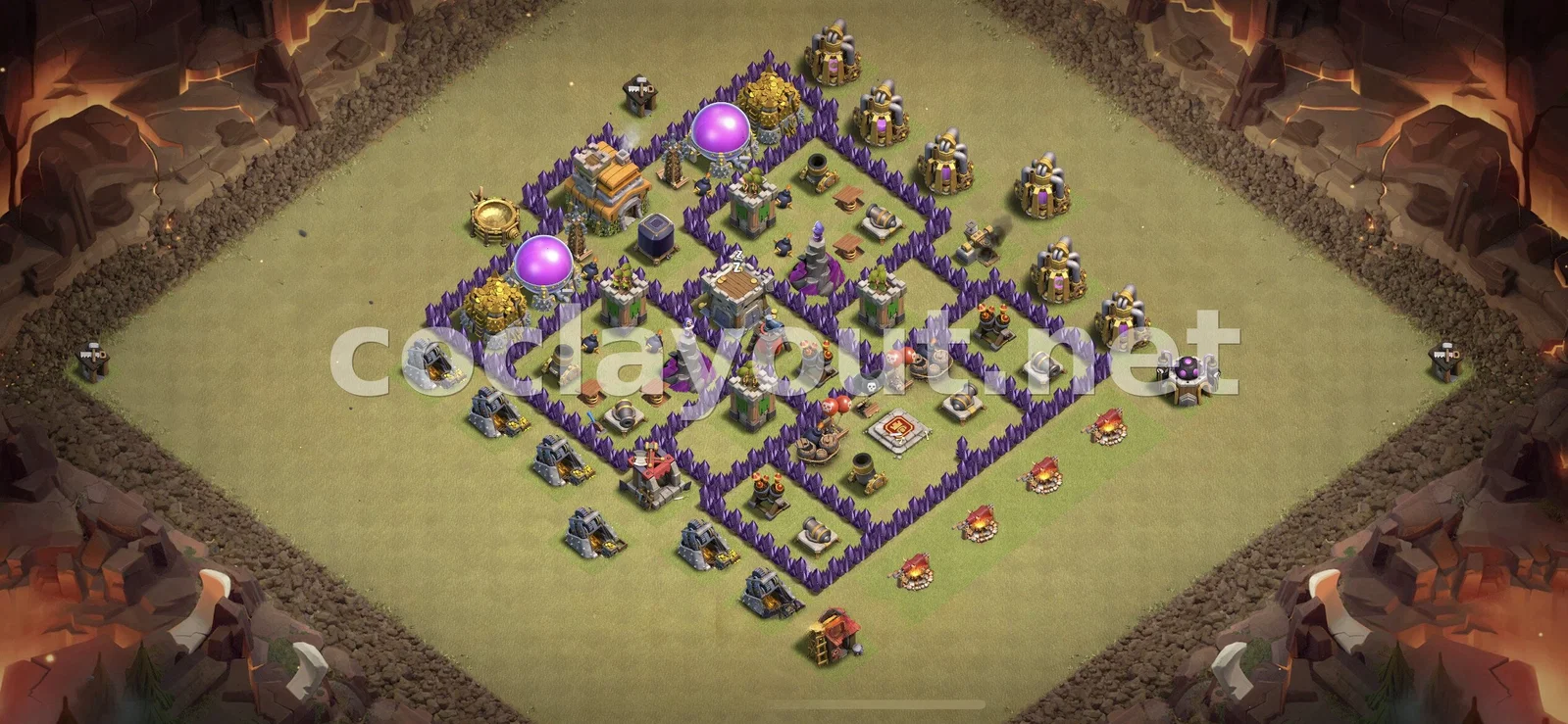 Meilleure base de guerre TH7 pour Guerre de clans – aperçu du plan TH7