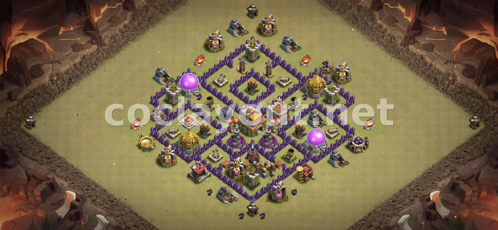 Meilleure base de guerre TH7 pour la Guerre de clans – aperçu du plan TH7