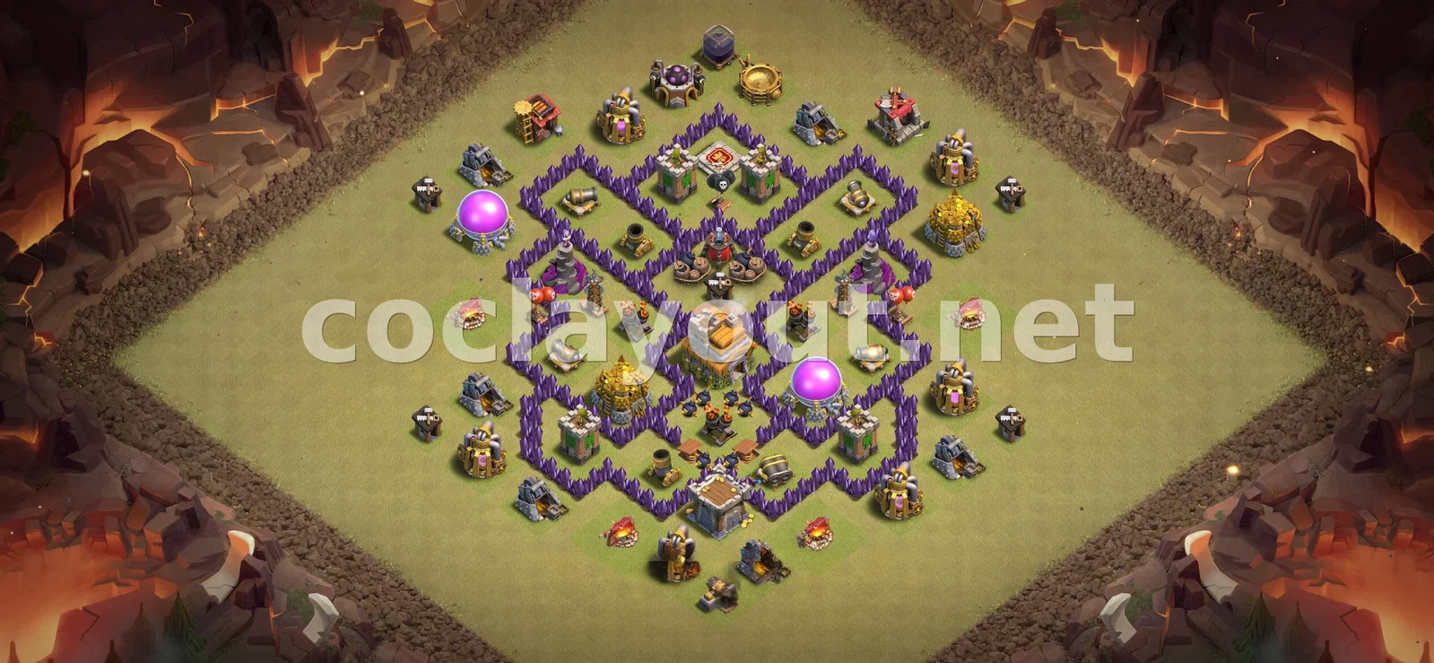 Meilleure base de guerre TH7 pour la Guerre de clans – aperçu du plan TH7