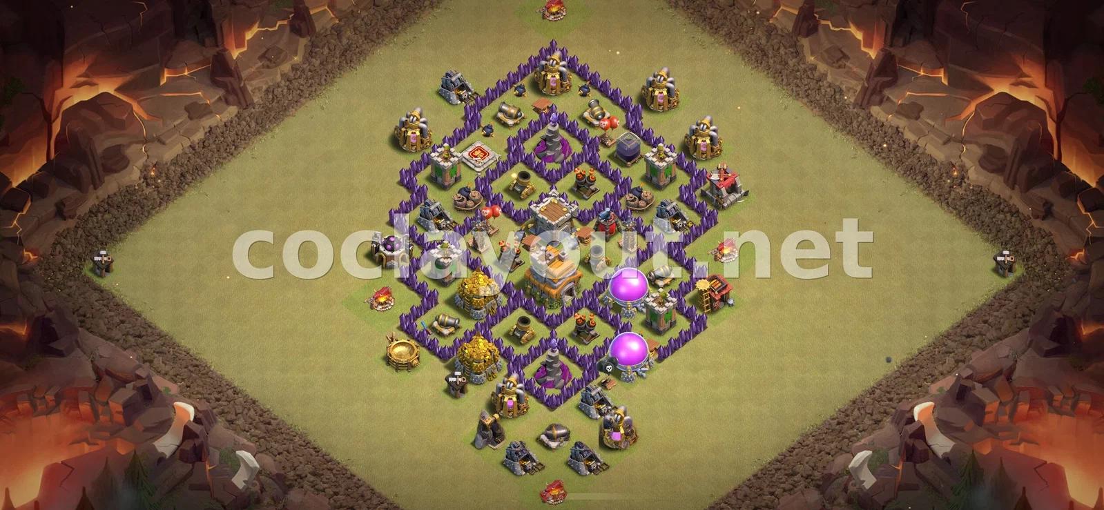 Conception de Base de Guerre TH7 – aperçu du plan TH7
