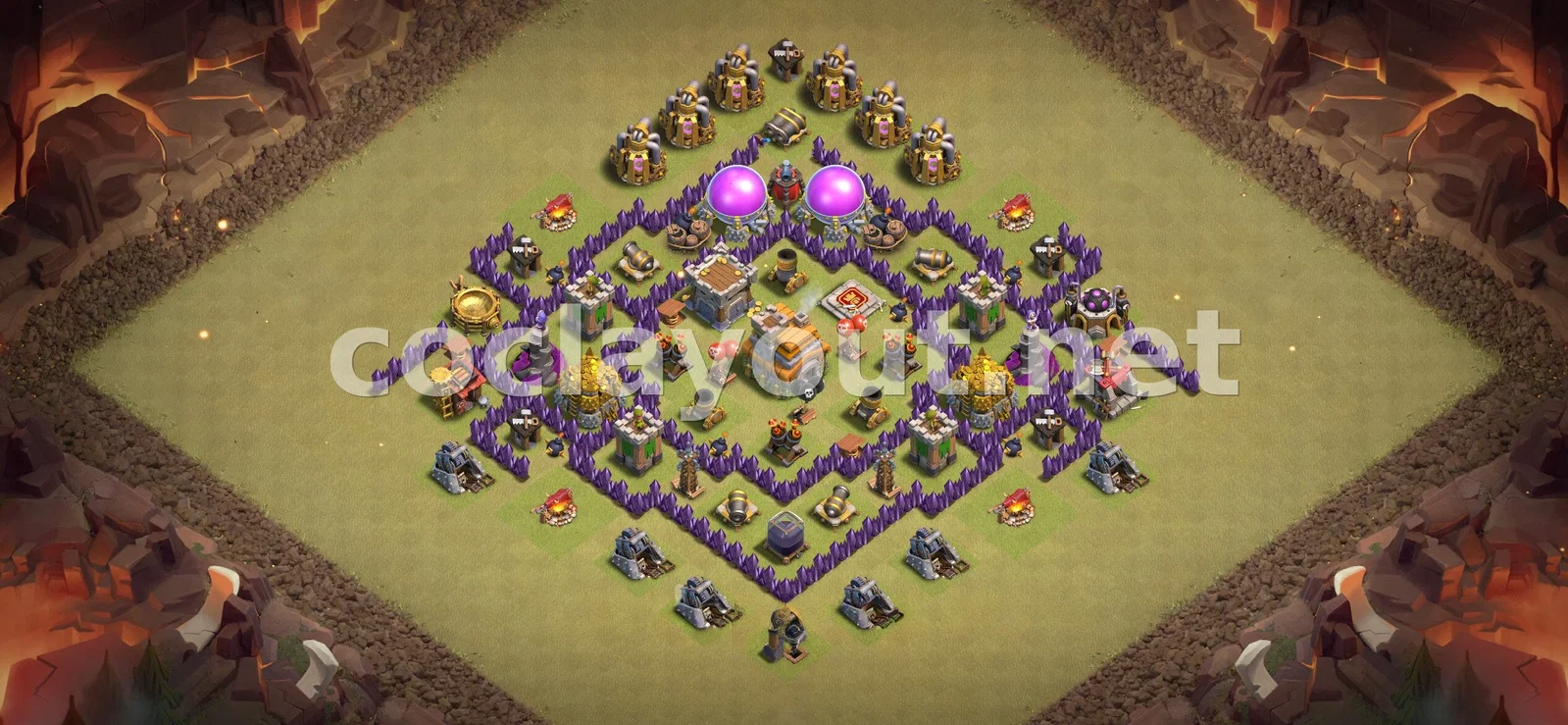 Maîtrisez Vos Ennemis avec la Base de Guerre TH7 – aperçu du plan TH7
