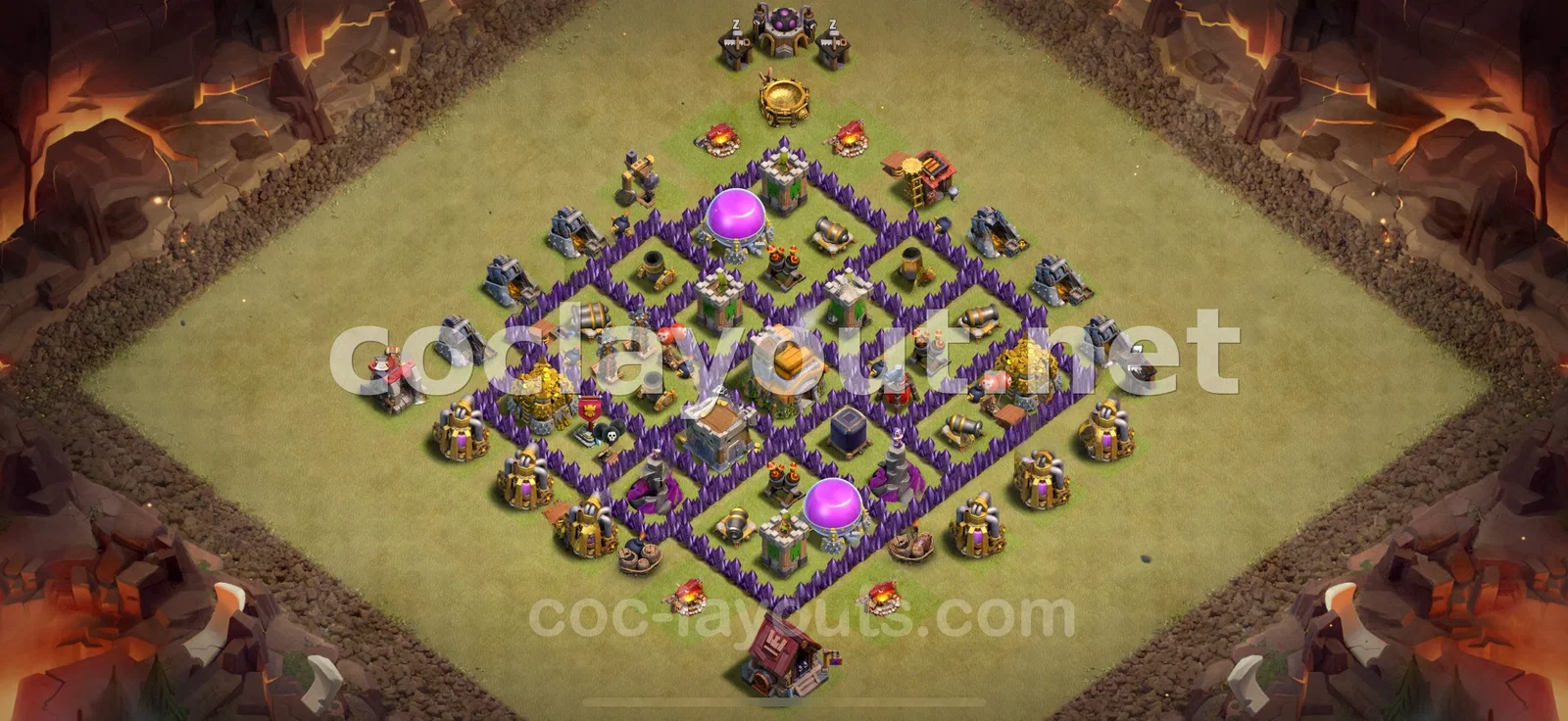 La Meilleure Base de Guerre TH7 pour votre Guerre de Clans – aperçu du plan TH7
