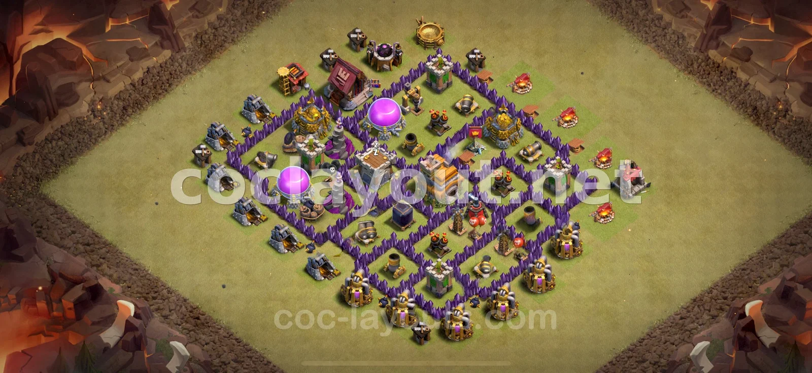 Meilleur plan de base de guerre TH7 Clash de Clans – aperçu du plan TH7