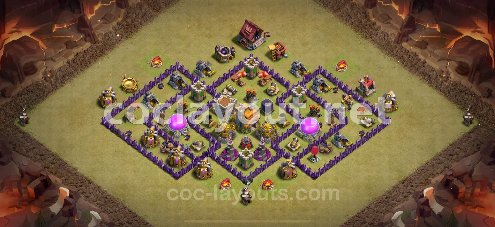 Meilleure base de guerre TH7 pour la Guerre de clans – aperçu du plan TH7