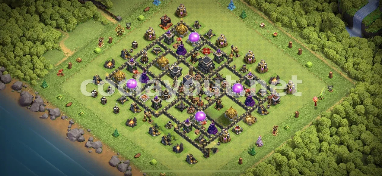 Disseny de base de farming TH9 efectiu – previsualització del disseny TH9